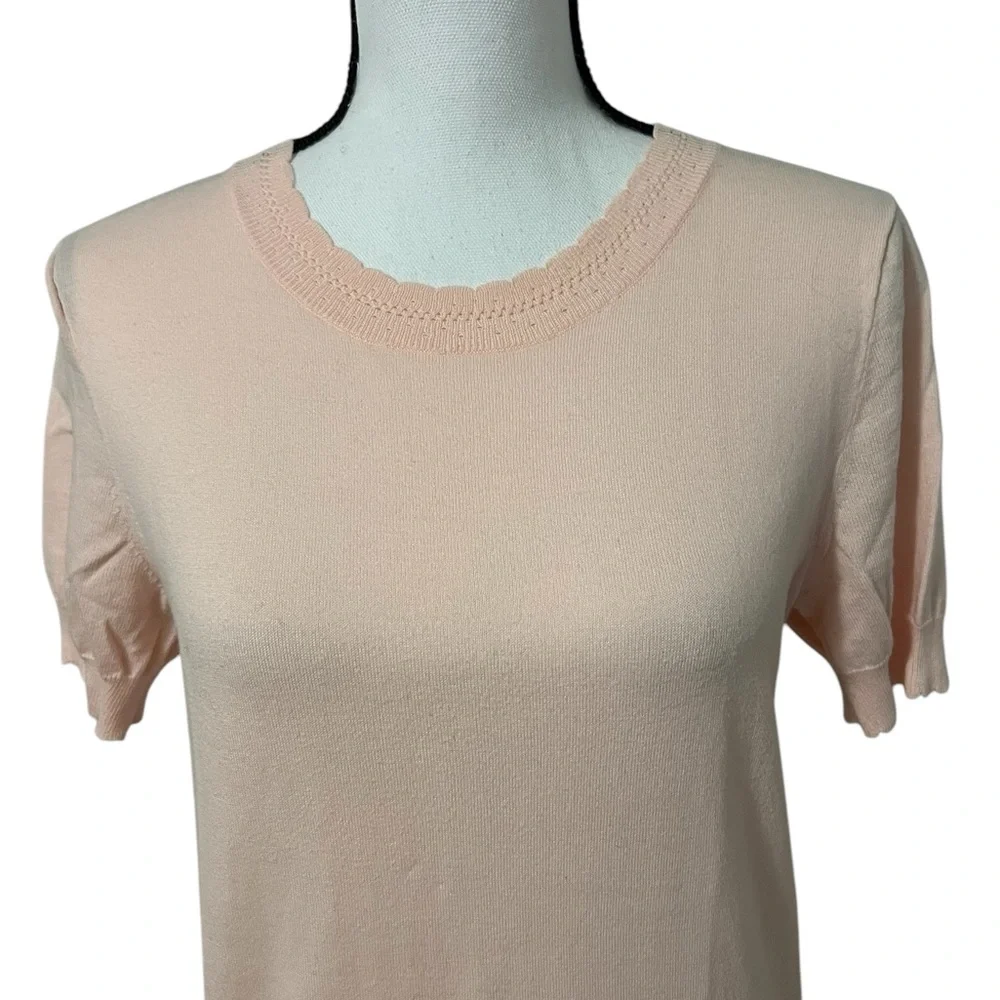 J. Crew Women’s100% Soft Cotton Light Pink Top Short Sleeve Crew Neck Size M